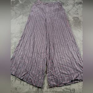 Anthropologie Pants 6 Womens Maeve Blue Pink Patterned Palazzo Wide Leg Flowy